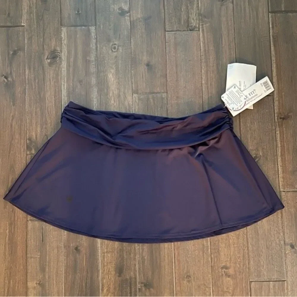 A Shore Fit Swim Solutions Navy Blue Swim Skirt 22W NWT